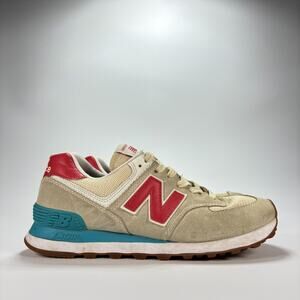 New Balance 574 Beige Classic Lace Up Running Shoes WL574FLA Women’s Size 8.5